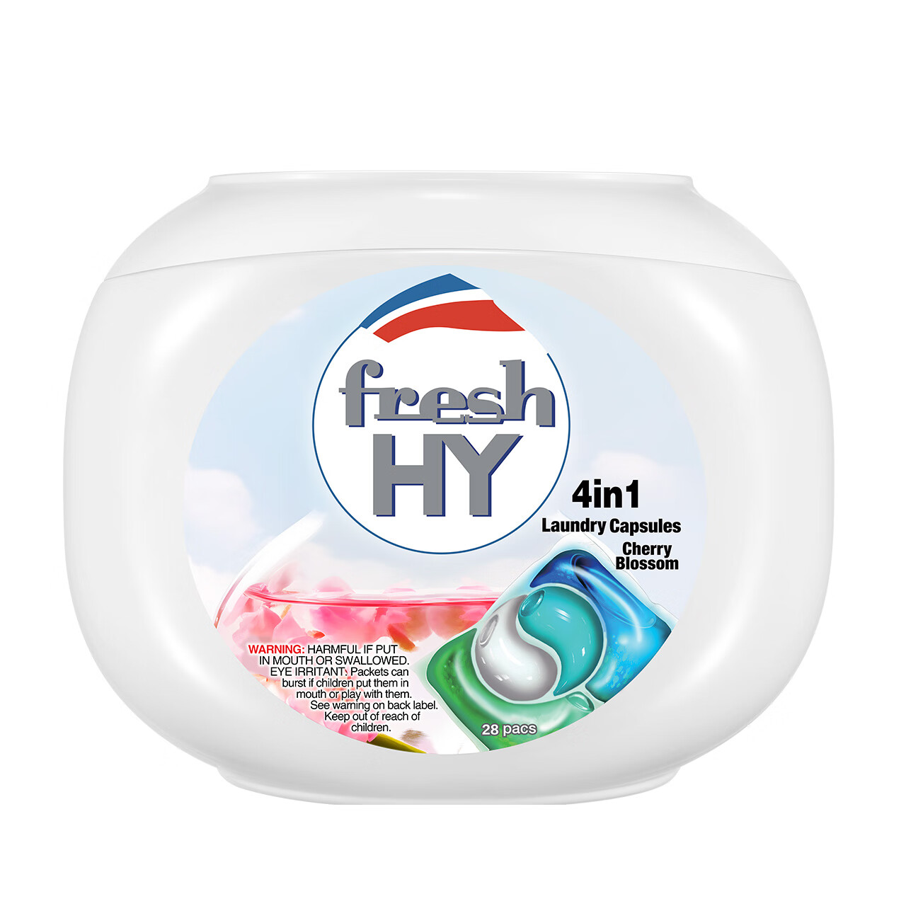 菁华洗衣凝珠fresh HY清可新4合1洗衣珠洗衣液除菌除螨持久留香 樱花52粒（ 28粒*1盒 +24粒袋装）