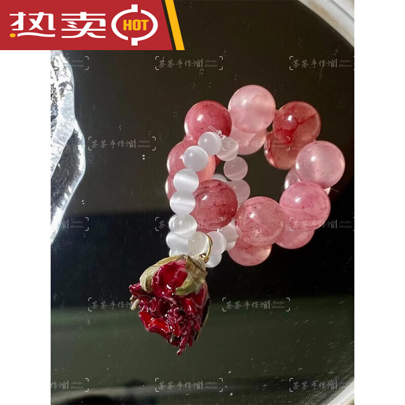 辽宁博物馆文创簪花辽宁省博物馆文创手串辽博文创手串辽博簪 干枯玫瑰树脂珠