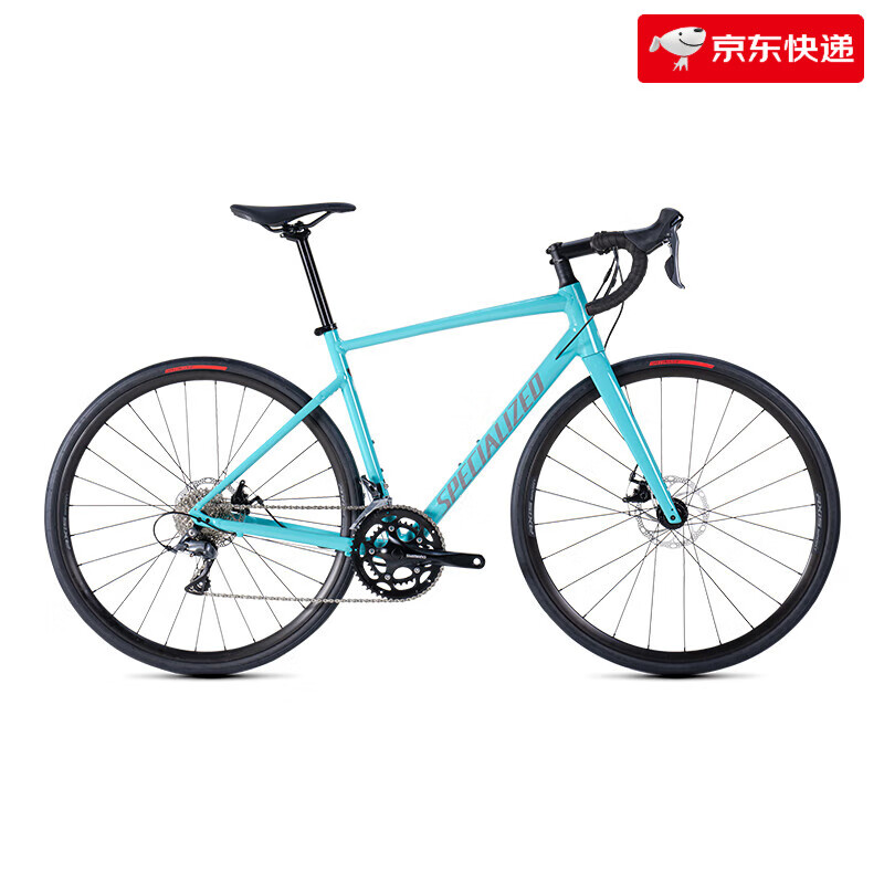 闪电（SPECIALIZED）新款ALLEZE5DISC 碳纤维前叉碟刹制动公路自行车 湖蓝/酷灰/火焰色 52 16速