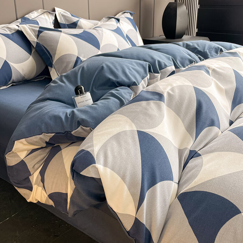 铭汇通水漾家纺加厚纯棉四件套100全棉磨毛2023新款被套床单床笠款