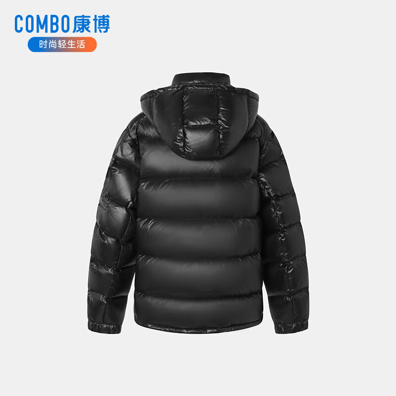 康博【反季清仓】高绒量男女情侣同款亮面鸭绒羽绒服 黑色 S (90-120斤)
