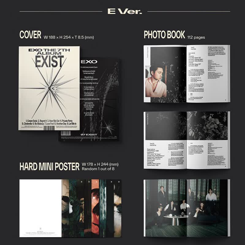 正版 exo回归新专辑边伯贤 exist 正规7辑 官方小卡海报写真周边