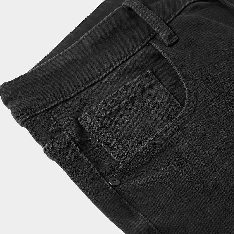 黑鲸黑色直筒牛仔裤男时尚舒适长裤男裤子男 黑牛过渡色（中）05 XL