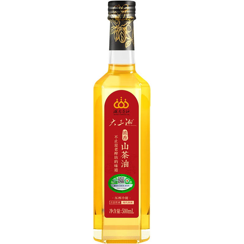 大三湘湖南茶油有機(jī)山茶油濃香山茶籽油純正高端食用濃香山茶油500ml