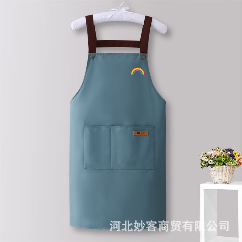 围裙厨房家用高颜值防油防水罩衣工作服耐脏餐厅围腰 净版吊带围裙【黑色】（1件装）