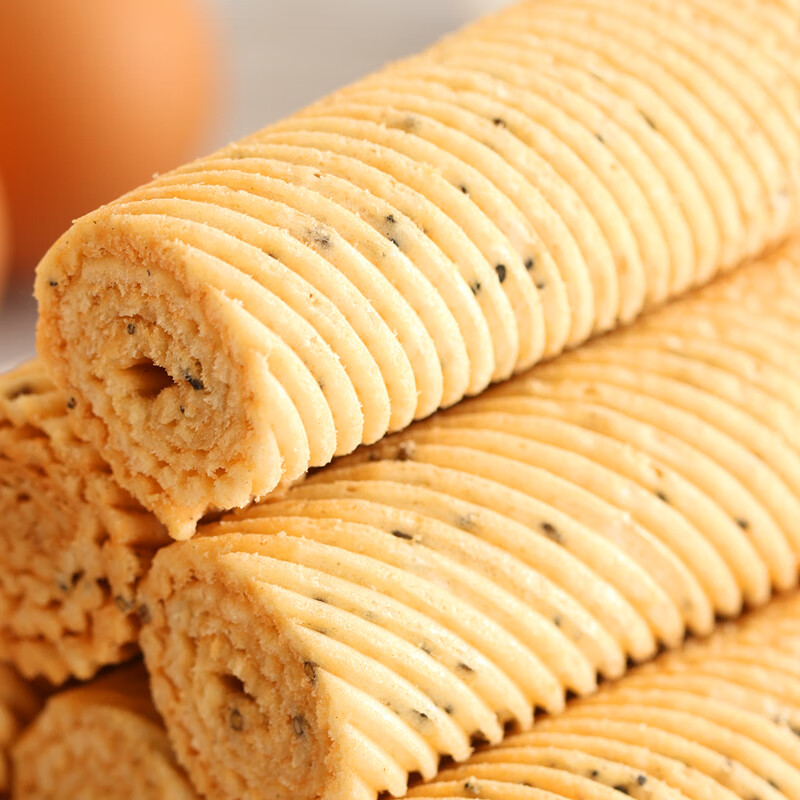 味滋源手工鸡蛋酥老式鸡蛋卷早餐饼干办公室零食休闲食品 【2箱芝麻味+2箱奶香味】共 800g