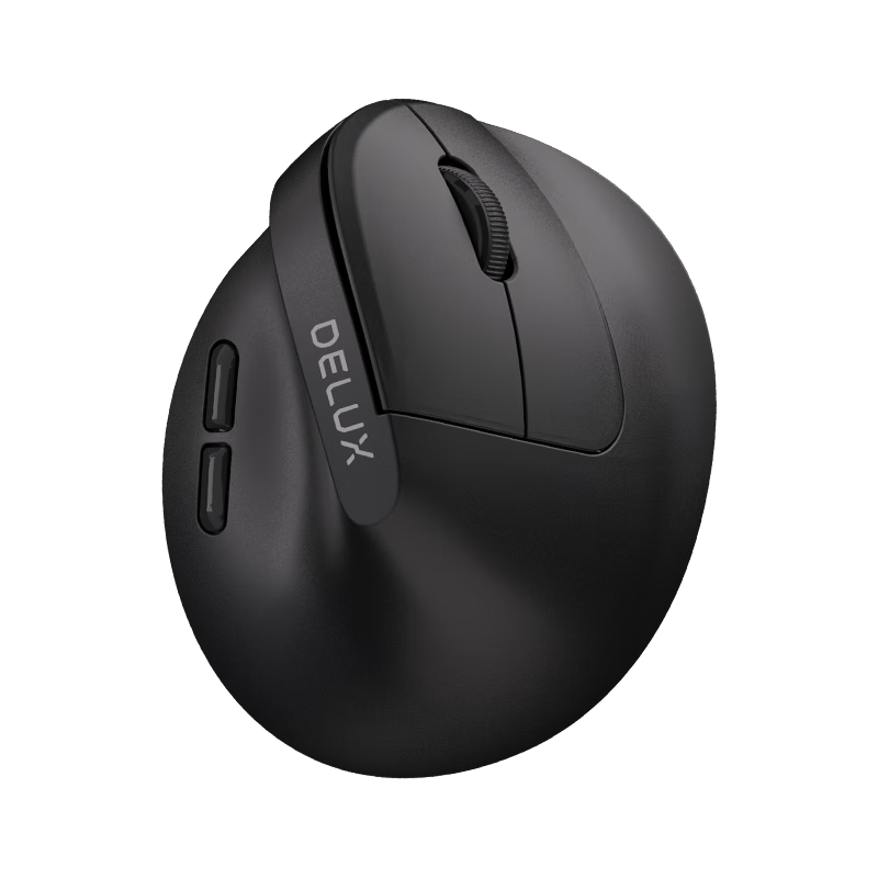 多彩（Delux）M618AIR GX輕量化人體工學(xué)無(wú)線(xiàn)垂直立式鼠標辦公靜音鼠標電腦筆記本通用 超長(cháng)待機  黑色