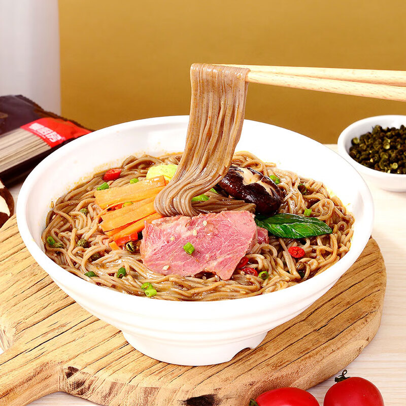 慢厨房 铁棍山药挂面组合 黑小麦荞麦鸡蛋龙须细圆面条拉面宽油泼刀削面 铁棍山药黑荞面100g*20【细面】