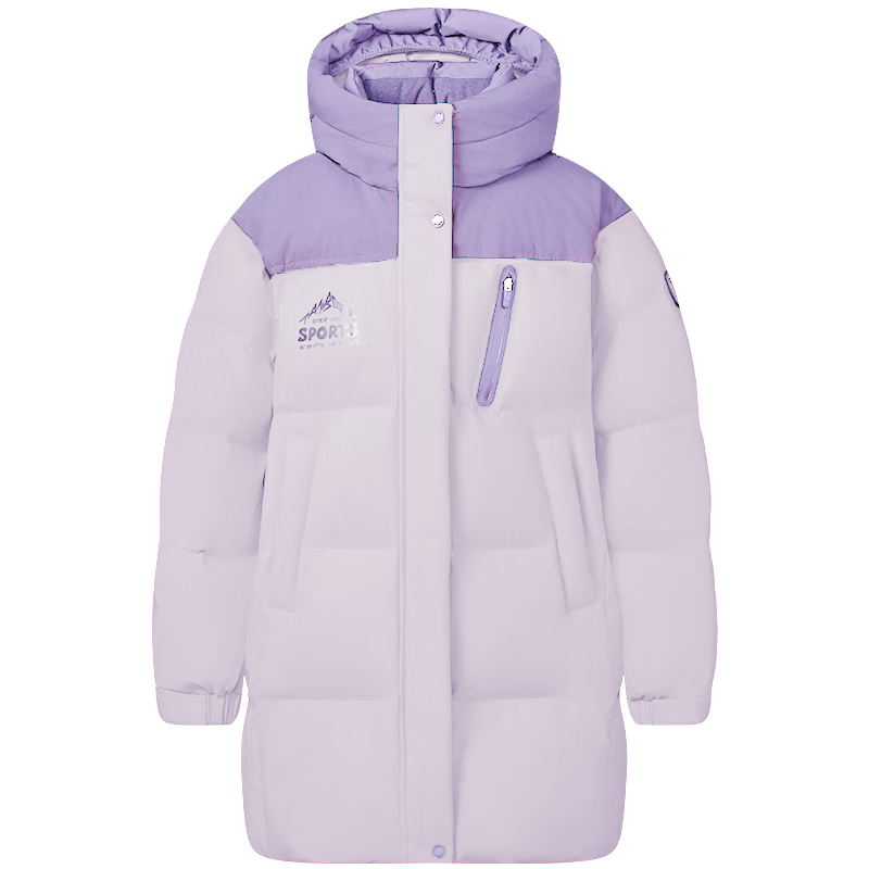 坦博尔儿童连帽羽绒服女中长款小学秋冬保暖厚外套TCF550701A 宝石紫 140 509元