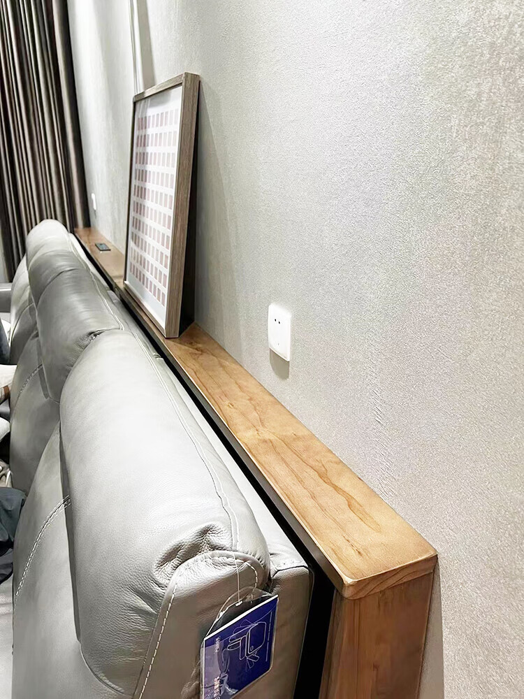 MEF客厅电动沙发后置物架实木靠墙窄边长条桌缝隙床头收纳玄关架定制 120*12*90(全实木，板厚3公分)