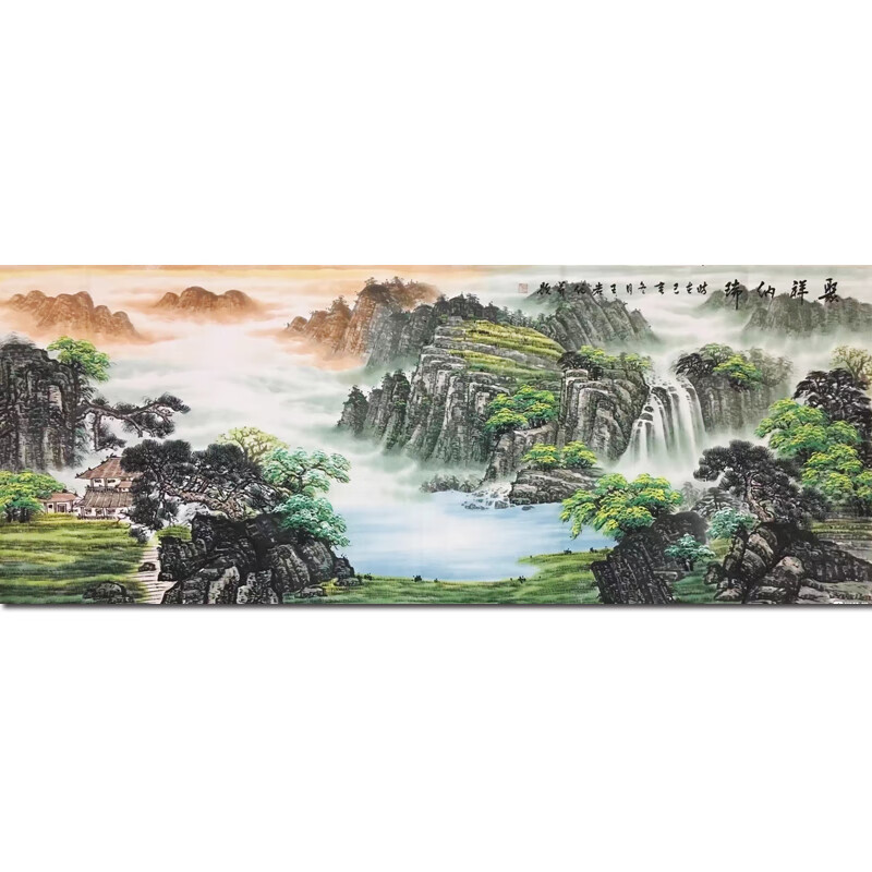 王岩《聚祥纳瑞》精品画装饰客厅大气油画版画手绘国画拍卖真迹书画