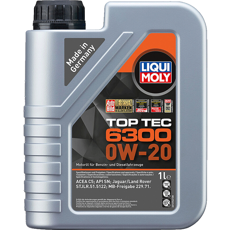 力魔（LIQUI MOLY）德國原裝進口 頂技6300機油 0W-20 SN C5 1L 汽車用品