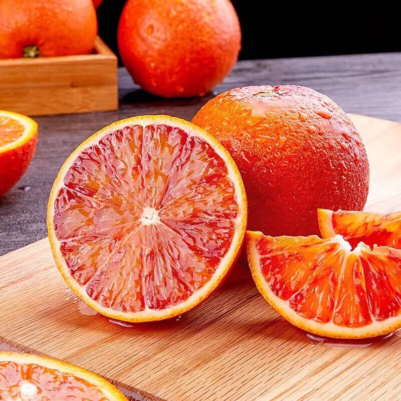 果迎鲜橙子 新鲜水果  血橙 脐橙  塔罗科红血橙 5斤装 65-75mm