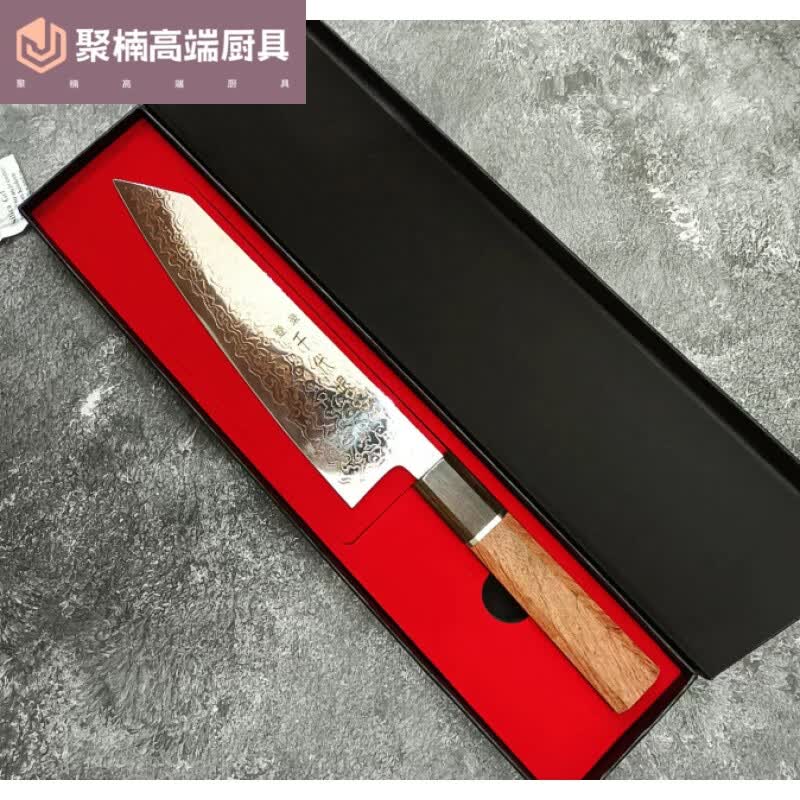 zno厨刀日本进口品质vg10彩色大马士革钢主厨刀切肉刀切菜刀具 红色
