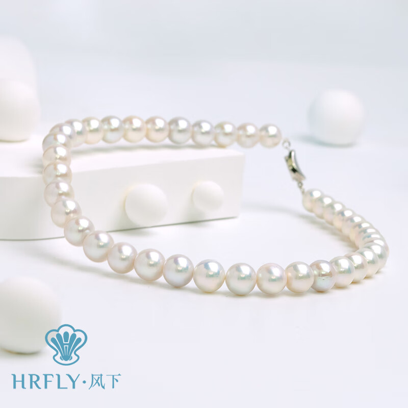 风下爱迪生珍珠项链 亮白有核珍珠澳白平替 高档礼盒包装珠宝 送老婆 S925银扣元宝扣微瑕 11-12mm