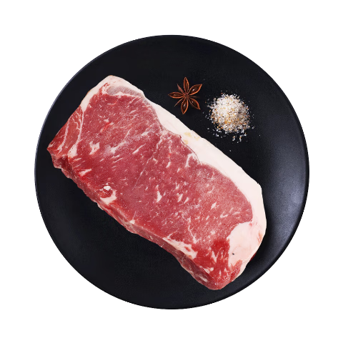 京东超市海外直采阿根廷谷饲原切120天西冷牛排 净重600g(3片) 健身减脂