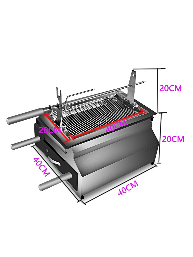 闲誓木炭不锈钢无烟烧烤炉家用烤羊腿炉子商用自助烤肉烤羊排保温烧烤