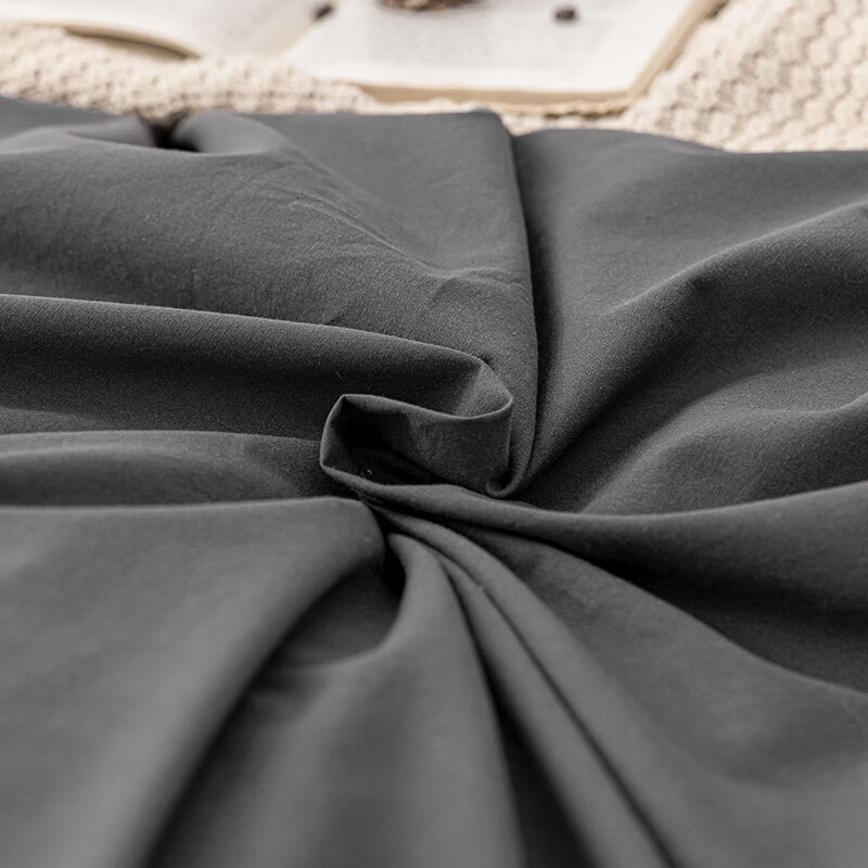 恒源祥 被套单件 A类全棉单双人被罩AB版简约纯色亲肤透气纯棉学生床品 深灰浅灰（A类100%水洗棉） 适合180*220cm被子