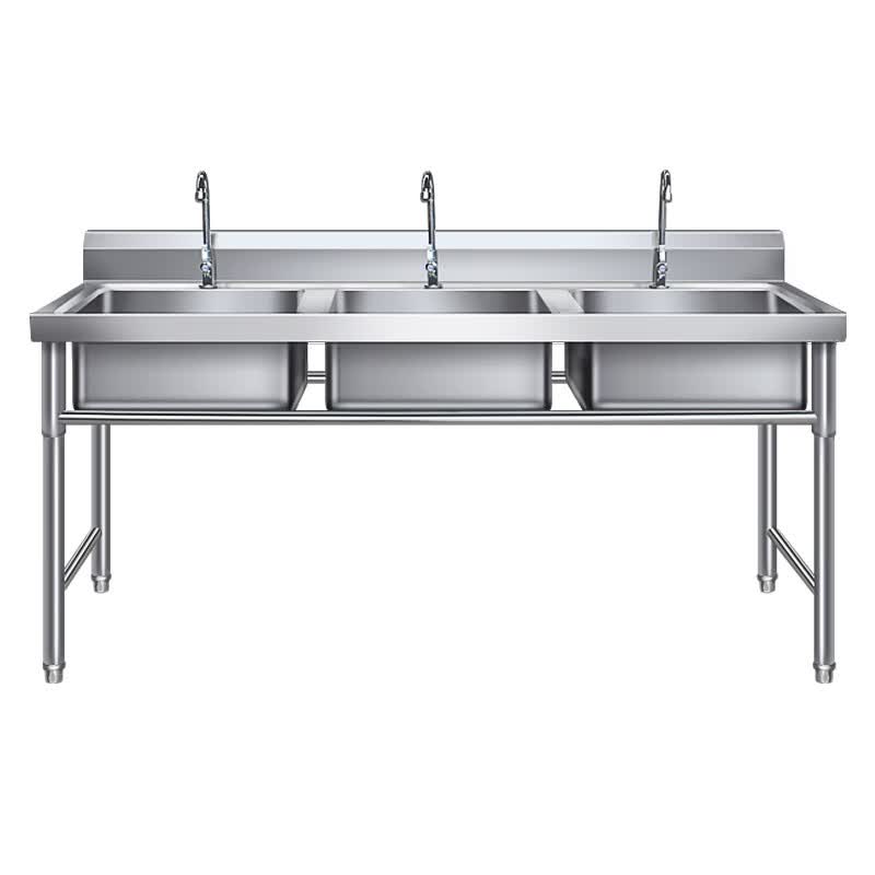 派居客不锈钢商用水槽单双槽三水池洗菜盆消毒洗碗池厨房饭店家用带