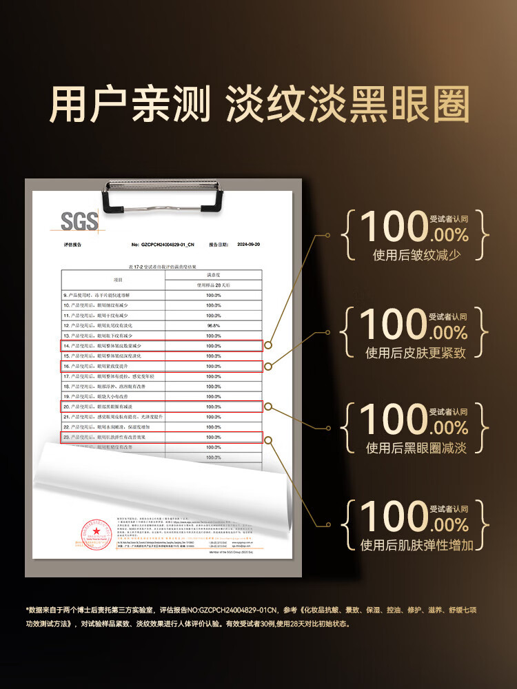 冻干眼膜眼贴抗皱提拉紧致淡化细纹黑眼圈眼袋 1盒 眼膜【实测抗皱99.47%】