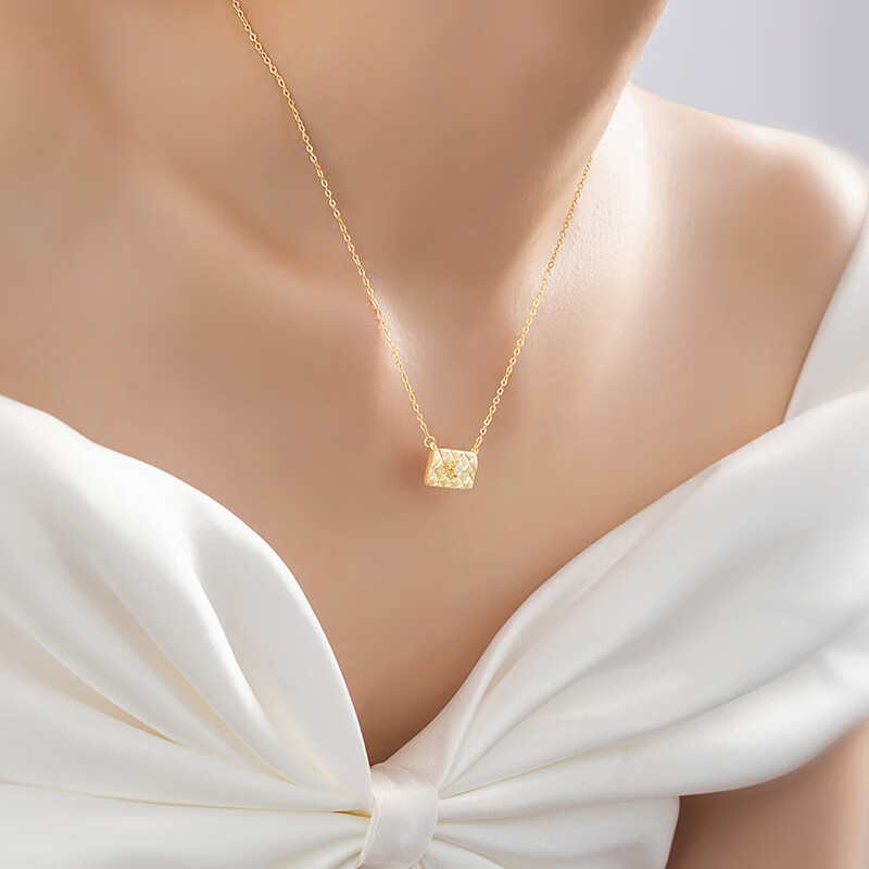 vvrog项链女纯银925小众包你欢心设计轻奢款包包吊坠锁骨链气质送女友