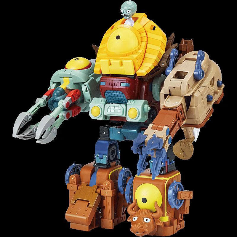 儿童变形玩具豌豆射手大嘴花鲨鱼博士机甲巨人男孩 僵尸博士复仇军团