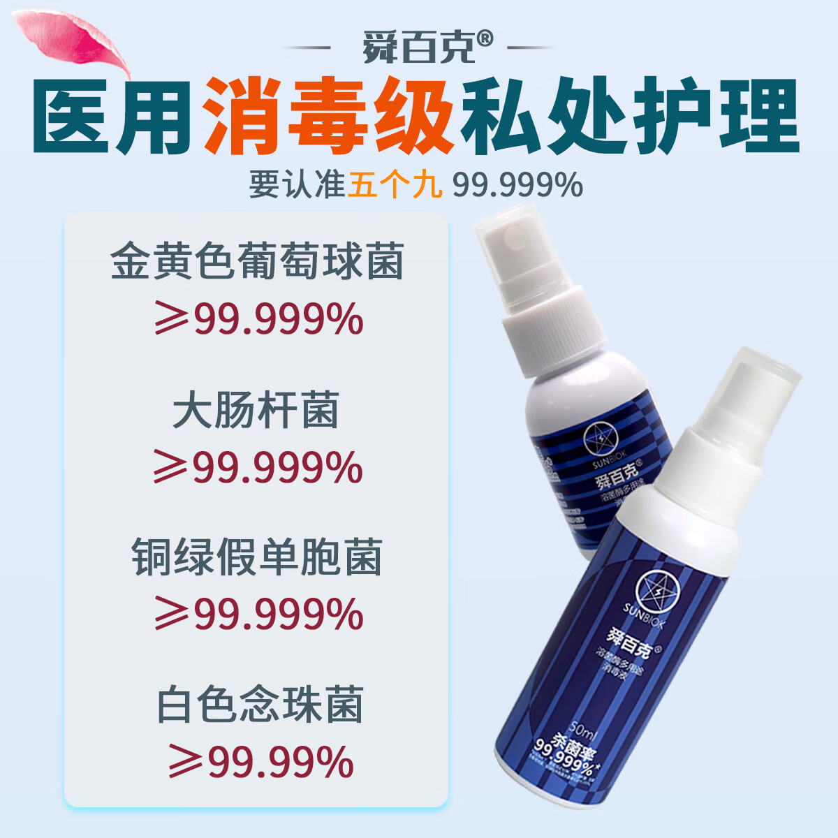 舜百克【长效24H】男士私处喷雾杀菌止痒消炎清洁护理抑菌瘙痒白垢异味 试用装20ml（溶葡萄球菌酶）