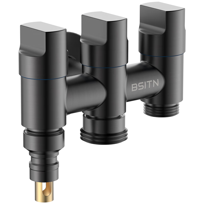 BSITN一进三出角阀洗衣机水龙头三角阀4分角阀卫生间大流量角阀B037