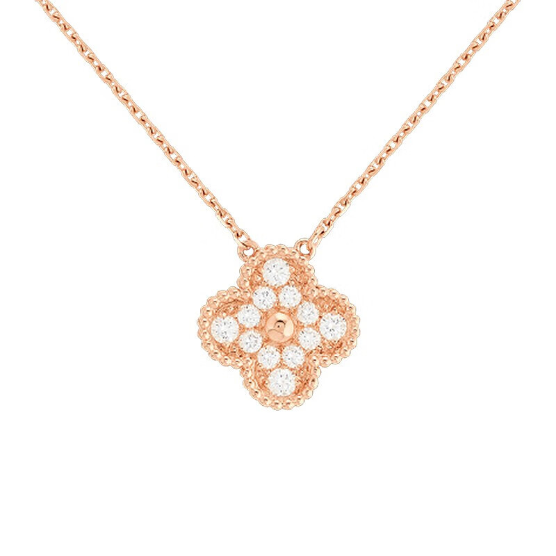 梵克雅宝(feerie van cleef&arpels)vca项链玫瑰金镶嵌12颗圆形钻石