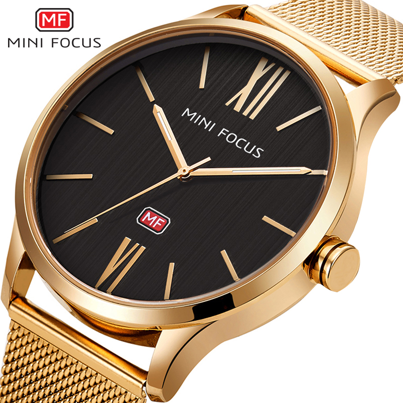 minifocus福克斯男士手表时尚简约夜光防水日本进口机芯石英腕表男 mf
