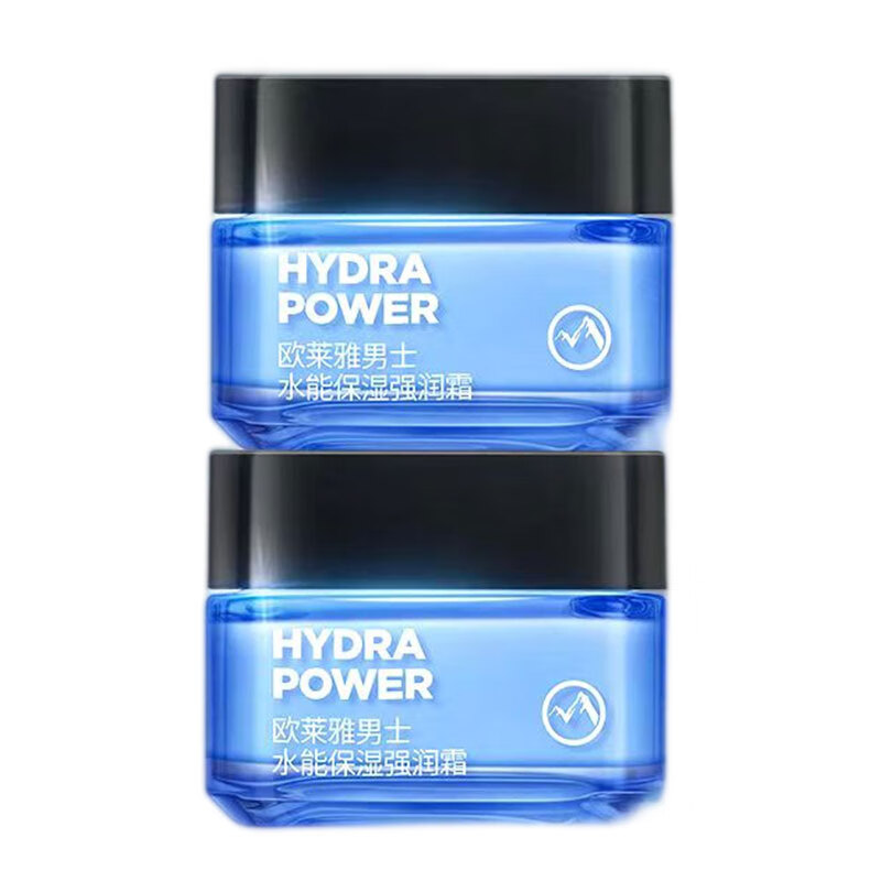 欧莱雅（LOREAL）男士面霜补水保湿滋润不油腻冬季护肤强润霜擦脸抹脸霜男友礼物 强润霜50mlx2瓶