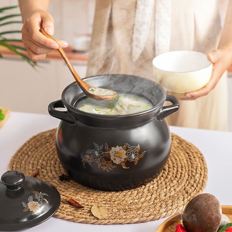 LZJV砂锅炖锅大号煲汤锅耐高温陶瓷煲汤煤气灶专用家用天燃气汤锅沙锅 试用【1.5L】1-2人 118900cm