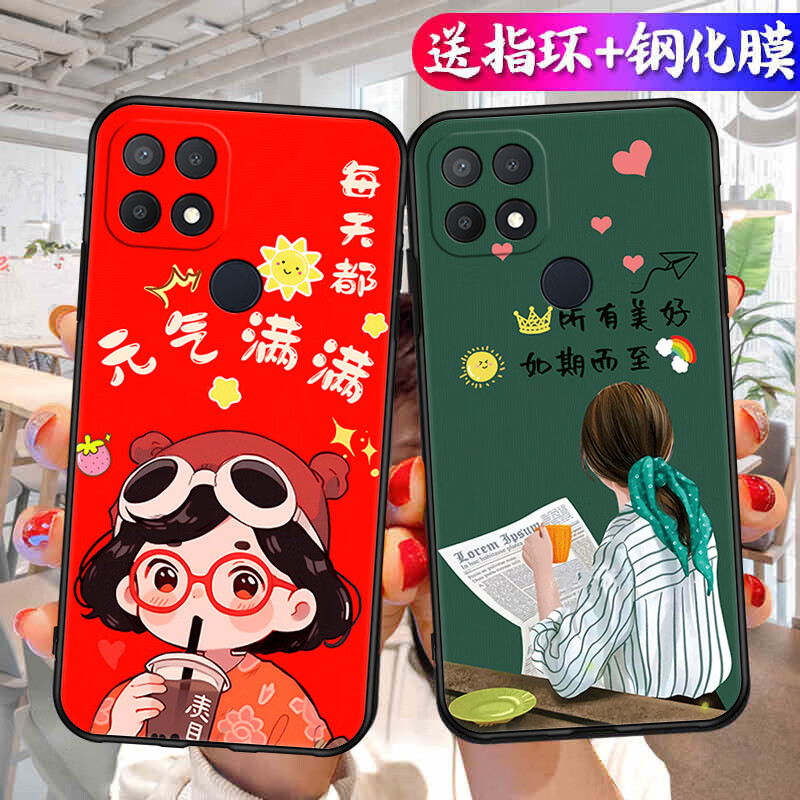 美希意适用华为智选NZONES7手机壳磨砂个性镜头保护卡通网红防摔女款女 纯黑单壳 华为智选 NZONE S7