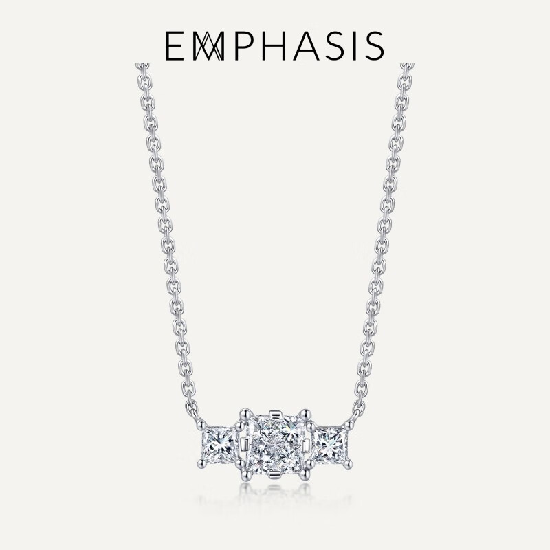 emphasis「密」系列金公主方钻石项链显钻女91346n 42厘米