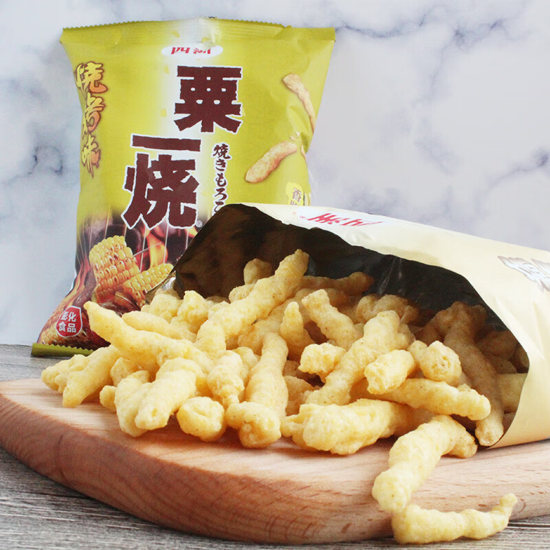 四洲香港粟一燒80g*8包休閑小吃80懷舊零食膨化休閑小吃粟米棒條 混味*8包（請備注口味）