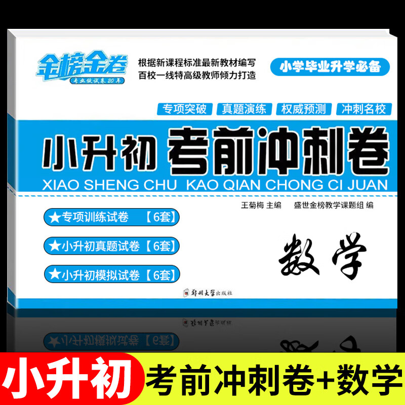 小升初真题卷2024人教版北师大版语文数学英语考前冲刺试卷全套通用版小学六年级下册试卷小升初总复习必刷题6年级下册专项训练练习册分班模拟考试暑假衔接作业 数学试卷【单本】