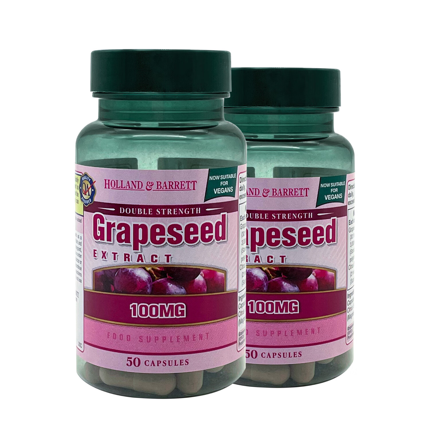 荷柏瑞Holland&Barrett浓缩葡萄籽原花青素胶囊淡化色素英国进口50粒/瓶 葡萄籽精华 三盒装（50粒/瓶）