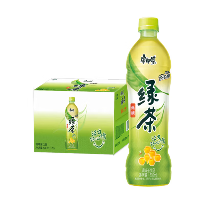 康师傅康师傅绿茶低糖蜂蜜茉莉味500ml*15瓶装饮料饮品整箱 500ml 15