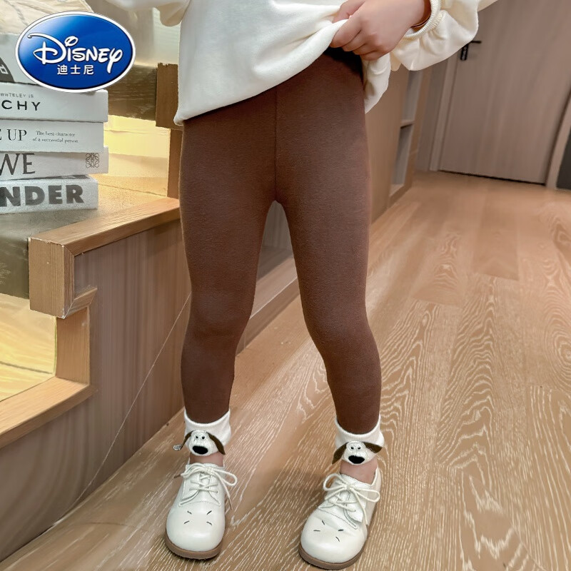 迪士尼（Disney）女童薄款打底裤秋季2024新款儿童春秋长裤女宝宝秋装修身弹力裤子 灰色 90cm