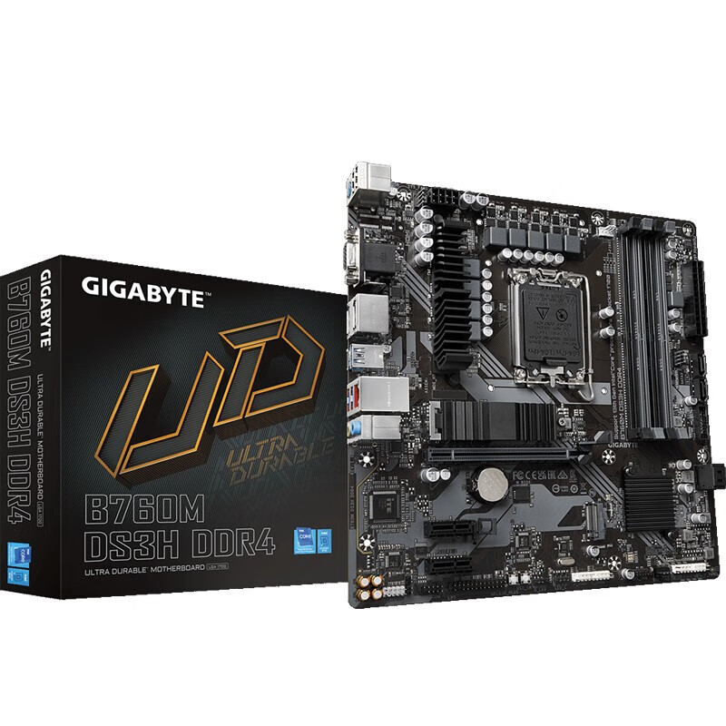 技嘉B760M GAMING AC魔鹰/ D2H/DS3H支持12代/13代酷睿处理器电脑主板 技嘉 B760M DS3H DDR4
