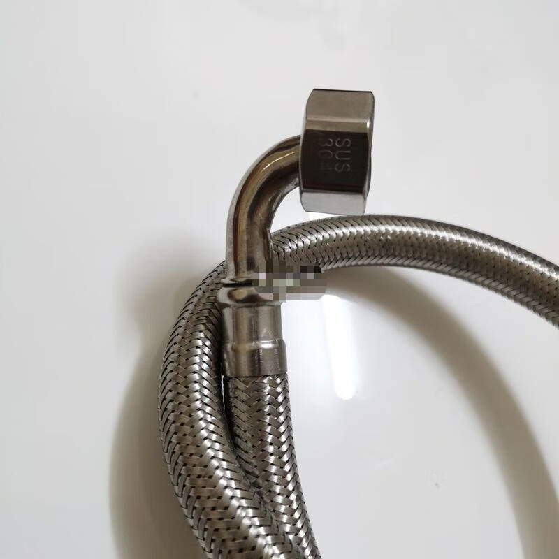 小便斗配件不锈钢波纹管90度弯头金属软管带弯头智能马桶浴室浴缸 单