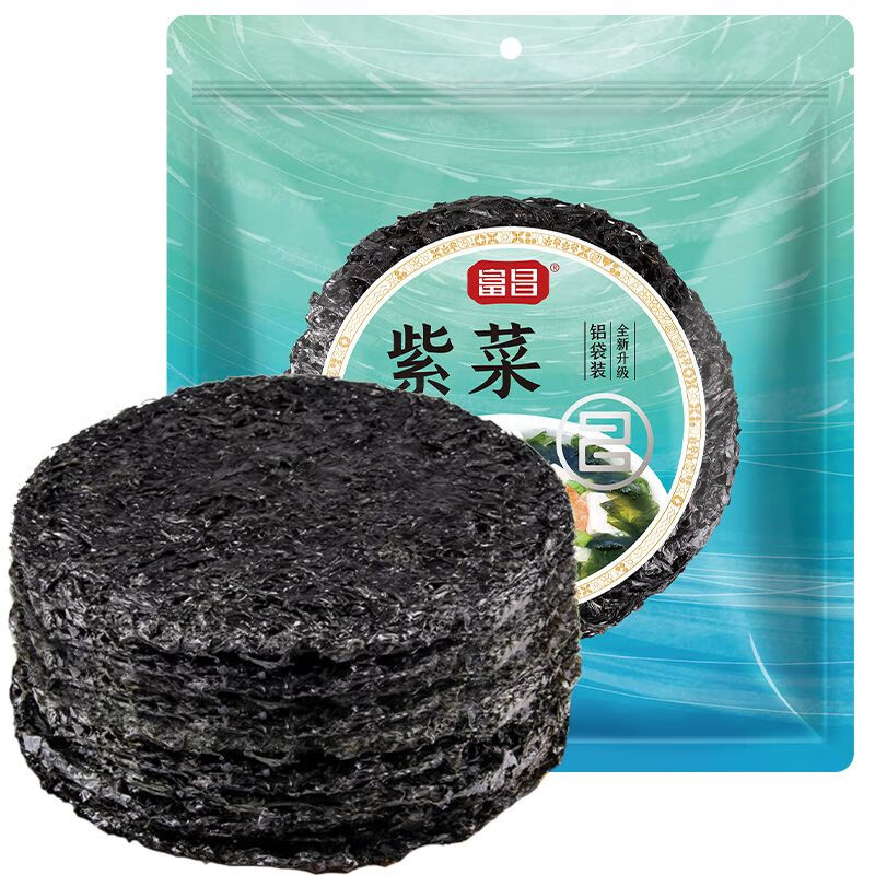 富昌紫菜干貨140無沙非免洗純紫菜蛋花湯福建特產(chǎn)海菜裙帶菜 原味 70g