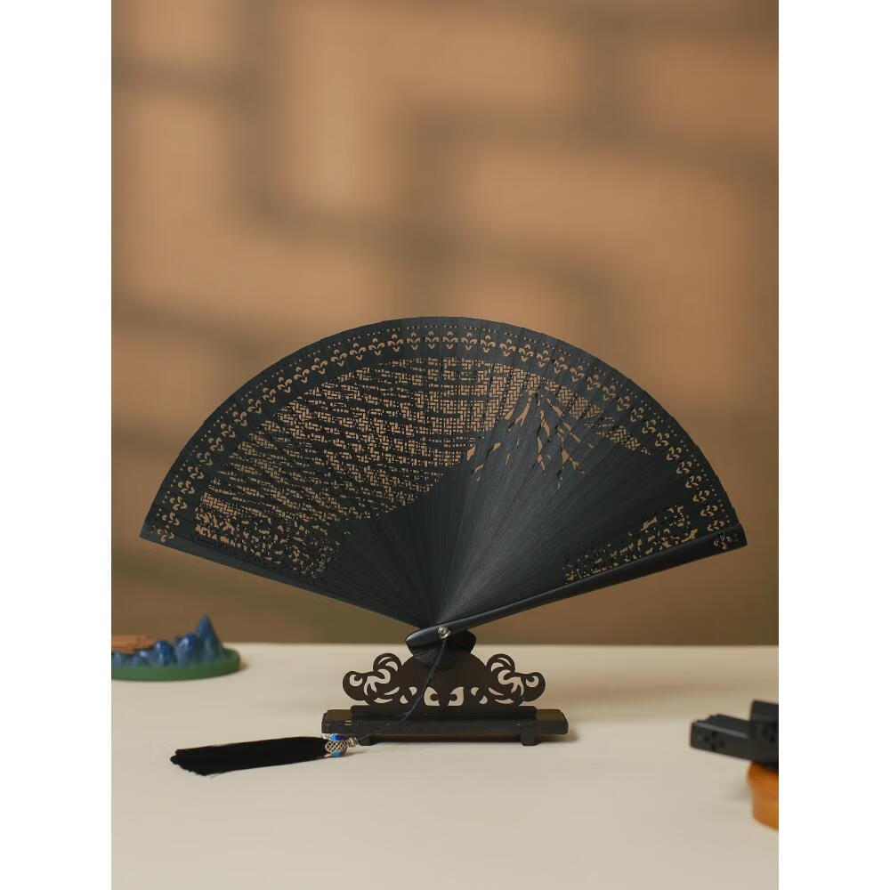 古风扇子男出师表 中国风全竹扇子日式折扇镂空古风男女士折叠扇 5寸