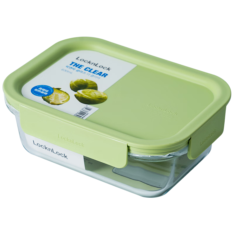 乐扣乐扣（locknlock）耐热玻璃饭盒微波炉保鲜盒密封便当盒LNG524G_630ml