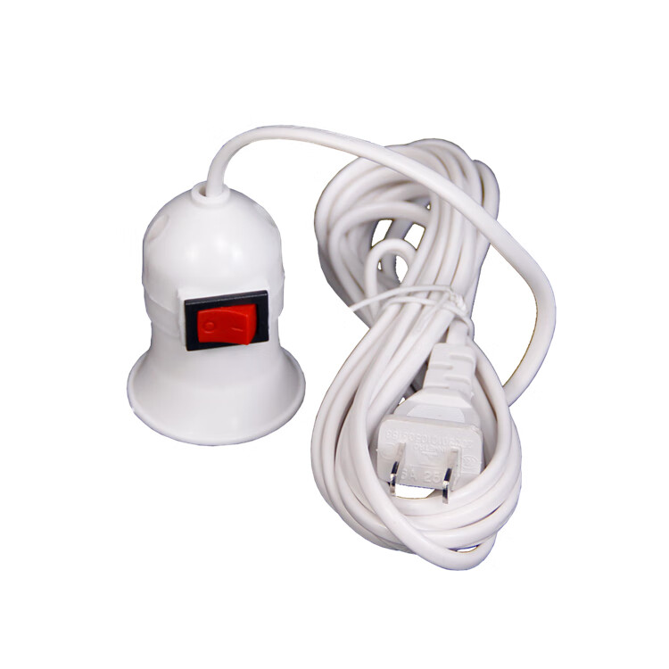 带线悬吊式螺口带插头4米线底座电源线灯笼配件 e27螺口灯头 4米长