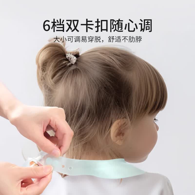 英氏(YEEHOO)婴儿围兜宝宝围嘴儿童吃饭超软辅食硅胶口水饭兜防脏防水神器 蓝色小鹿