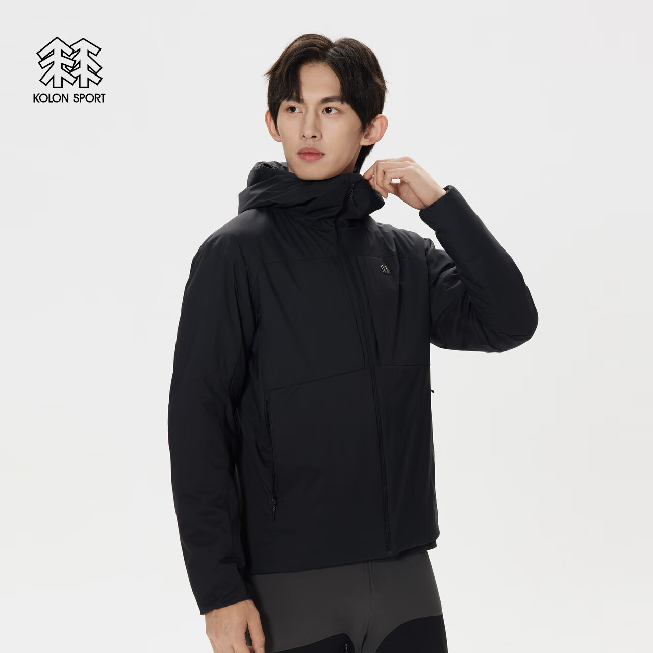 KOLON SPORT/可隆棉服夾克 男子戶外2L防潑水冬P棉防風(fēng)透濕夾棉外套 LHPJ5SN013-BK 黑色 2XL 185/104A