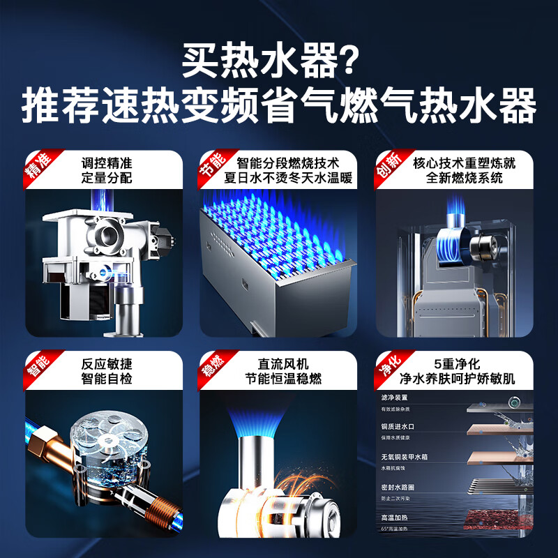 四季沐歌(MICOE)燃气热水器强排式直流变频风机家用水气双调天然气恒温节能智能速热高效 12升天然气直流变频风机节能恒温