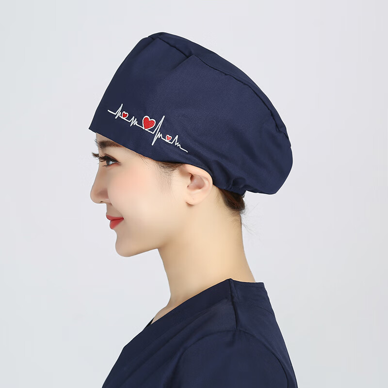 刺绣护士手术帽手术室帽子医生帽口腔医用工作帽松紧圆帽护士帽女