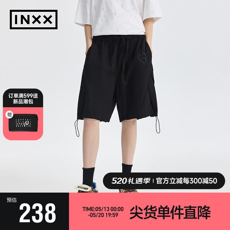 英克斯（inxx）APYD 潮流夏季新品休闲裤短裤男女同款APE2240626 黑色 M
